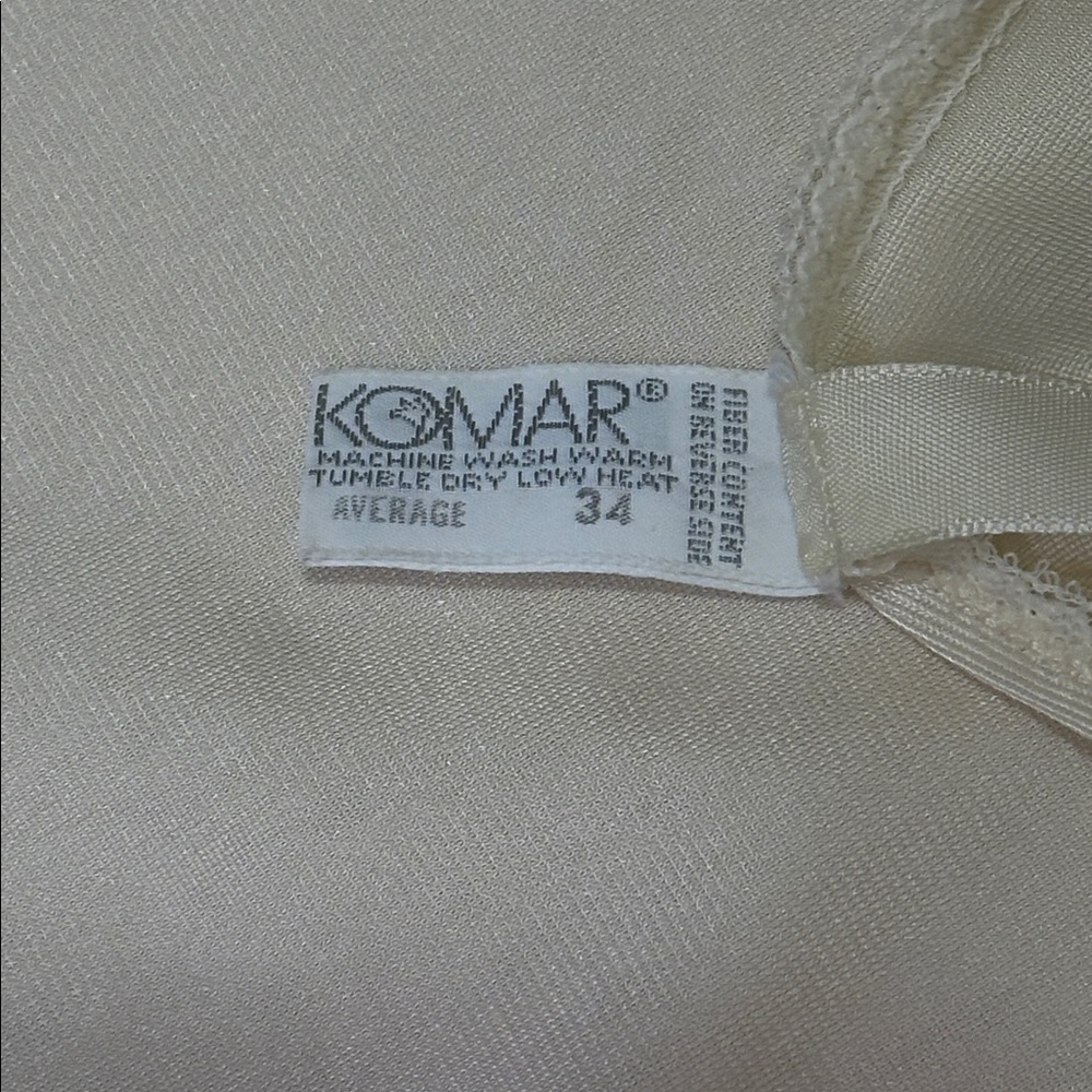Vintage Komar Lace-Trimmed Full Slip | Cream/Champagne | Size 34 Average - Picture 2 of 5